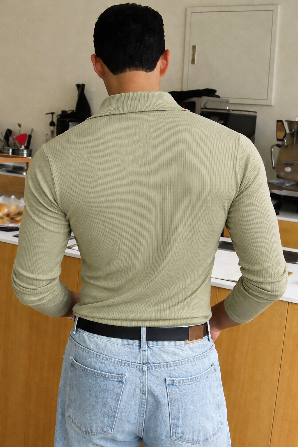 RIWYN Classic Ribbed Full-Sleeve Polo