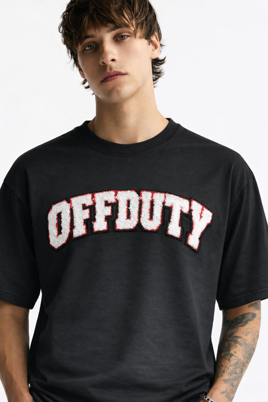 RIWYN Curved Terry Patch Graphic Tee
