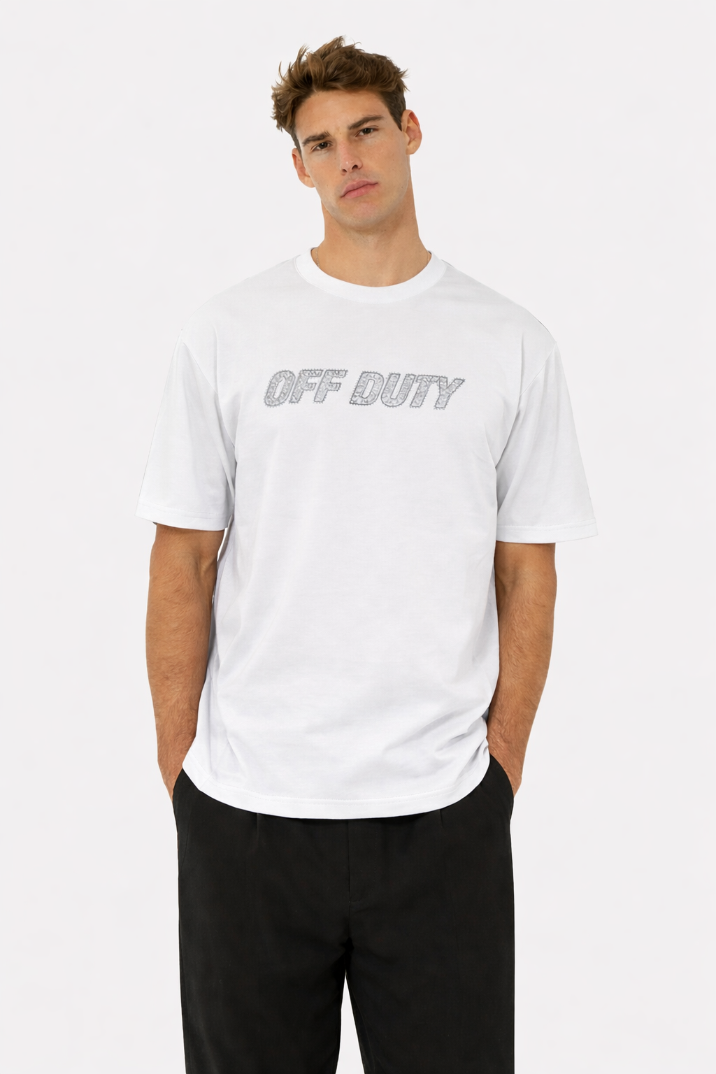 RIWYN Metallic Accent Graphic Tee