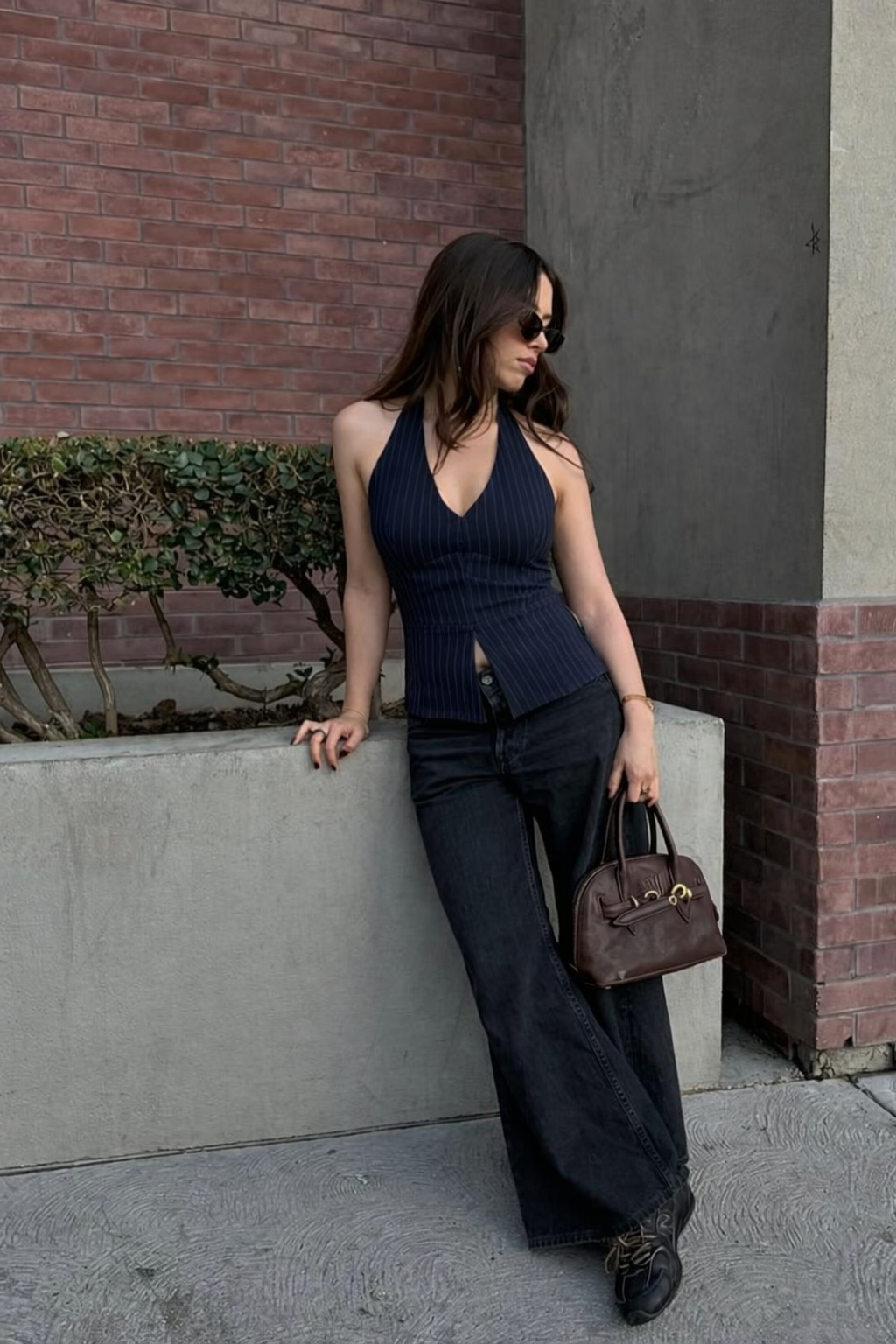 RǏWYÑ | Stripe Structure Halter Top