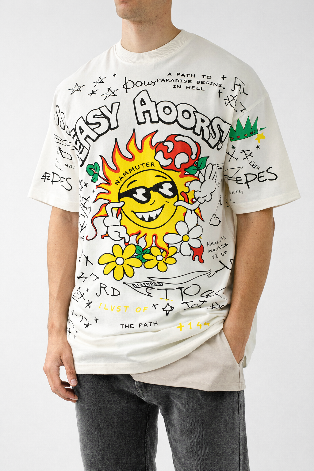 RIWYN Doodle Drift Oversized T-Shirt
