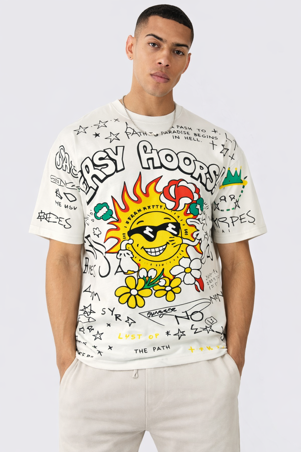 RIWYN Doodle Drift Oversized T-Shirt
