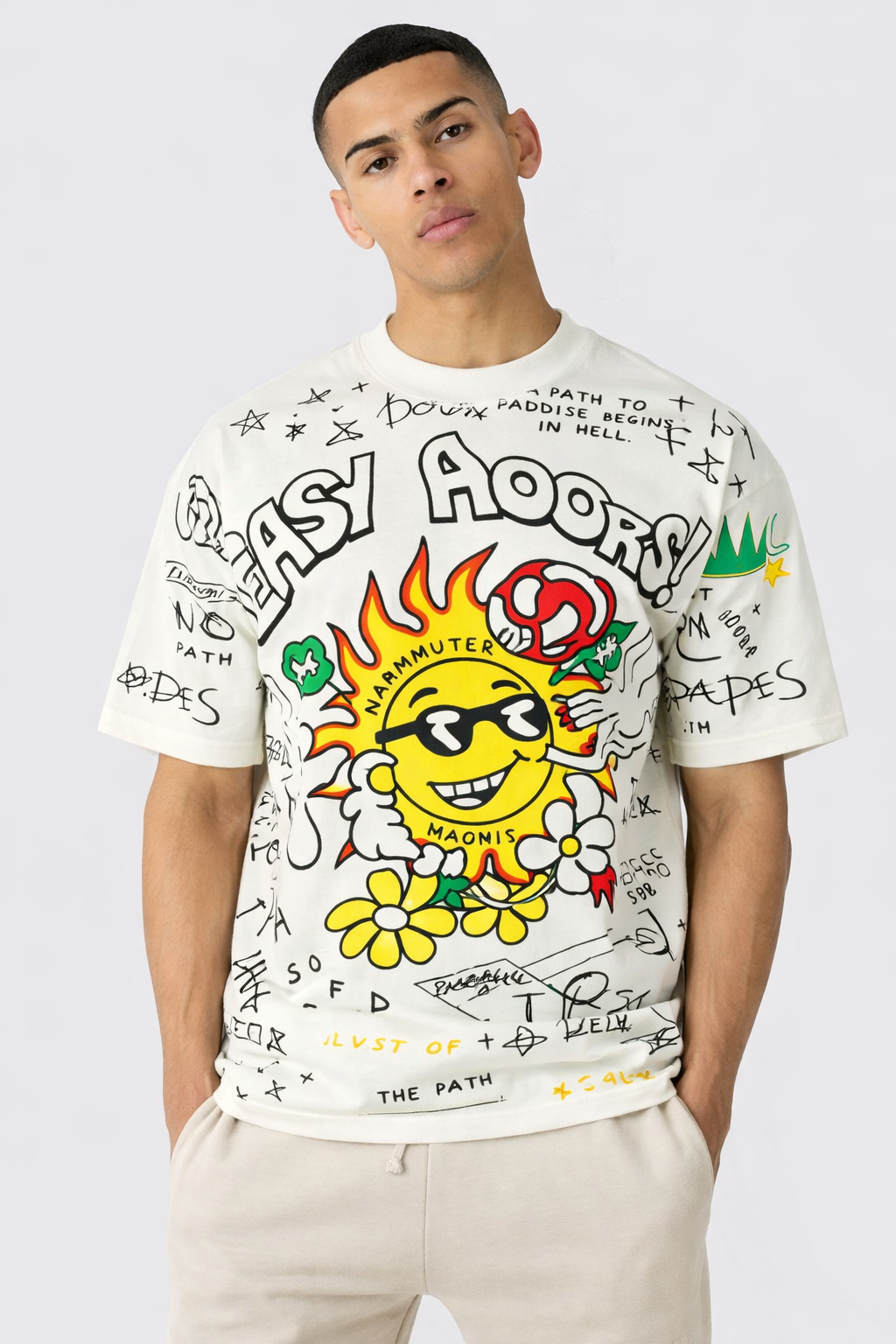 RIWYN Doodle Drift Oversized T-Shirt