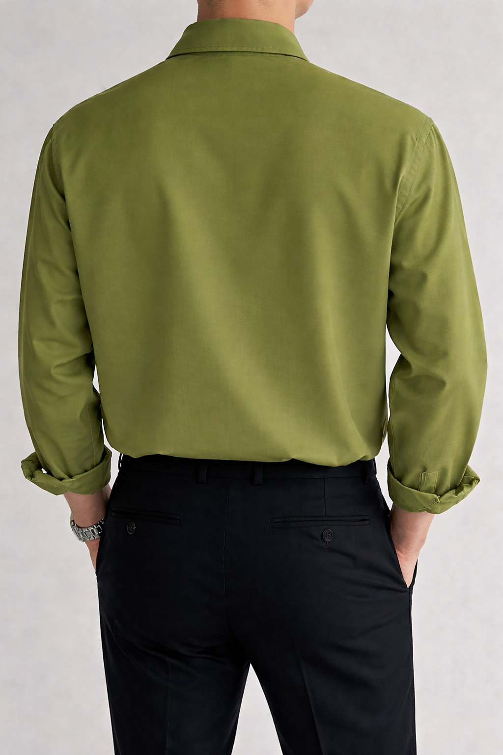 RIWYN Daily Loose Solid Color Long Sleeved Shirt