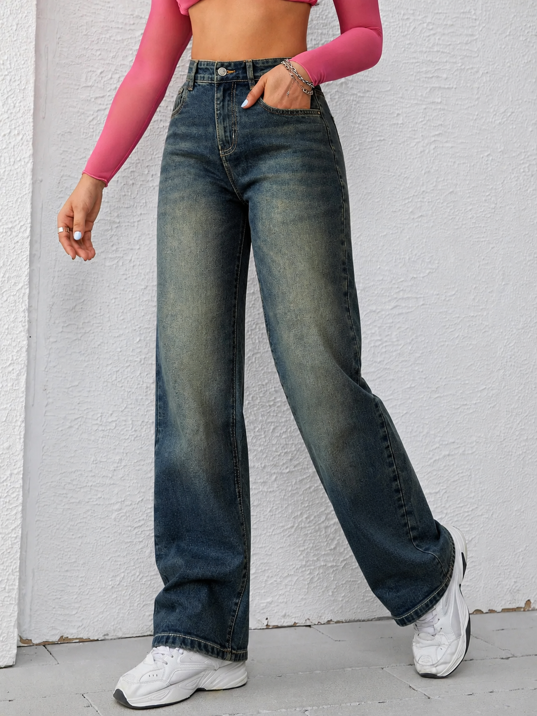 RǏWYÑ | Baddie Vintage Dirty Wash Dad Fit Jeans