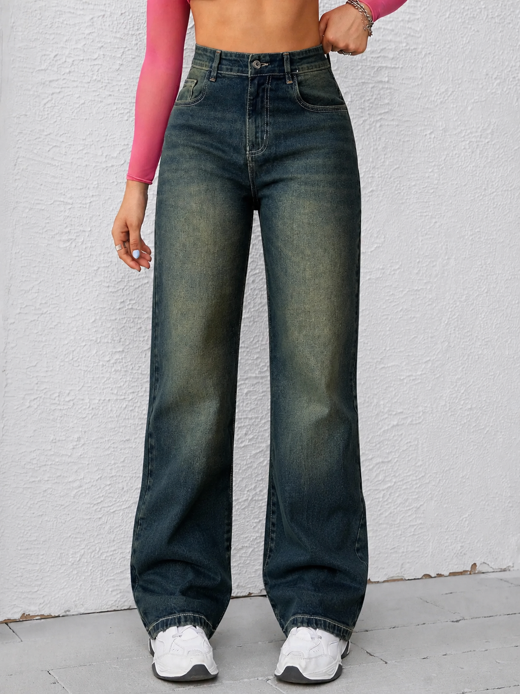 RǏWYÑ | Baddie Vintage Dirty Wash Dad Fit Jeans