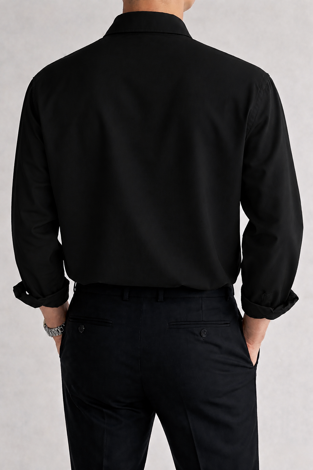 RIWYN Daily Loose Solid Color Long Sleeved Shirt