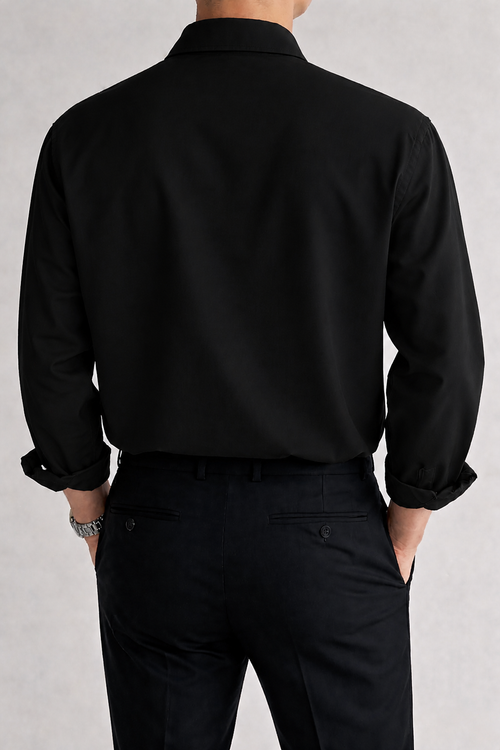 RIWYN Daily Loose Solid Color Long Sleeved Shirt