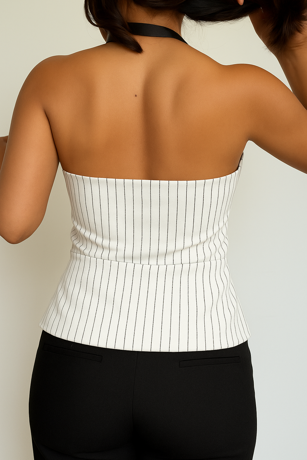 RǏWYÑ | Stripe Structure Halter Top