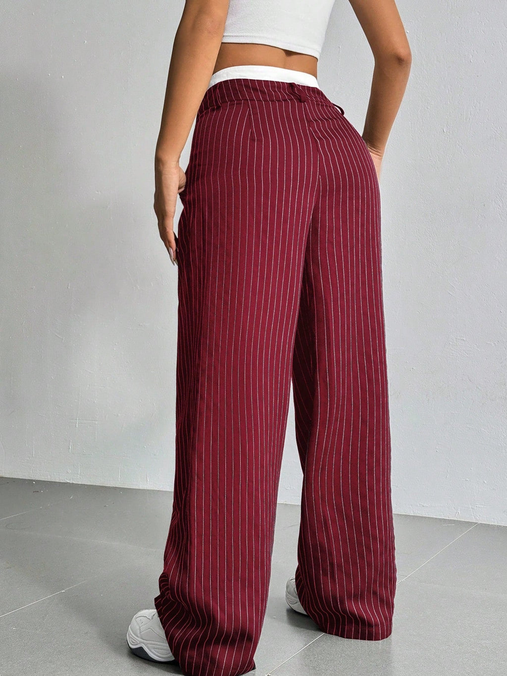 RǏWYÑ | Striped Boxer Wide Leg Trousers