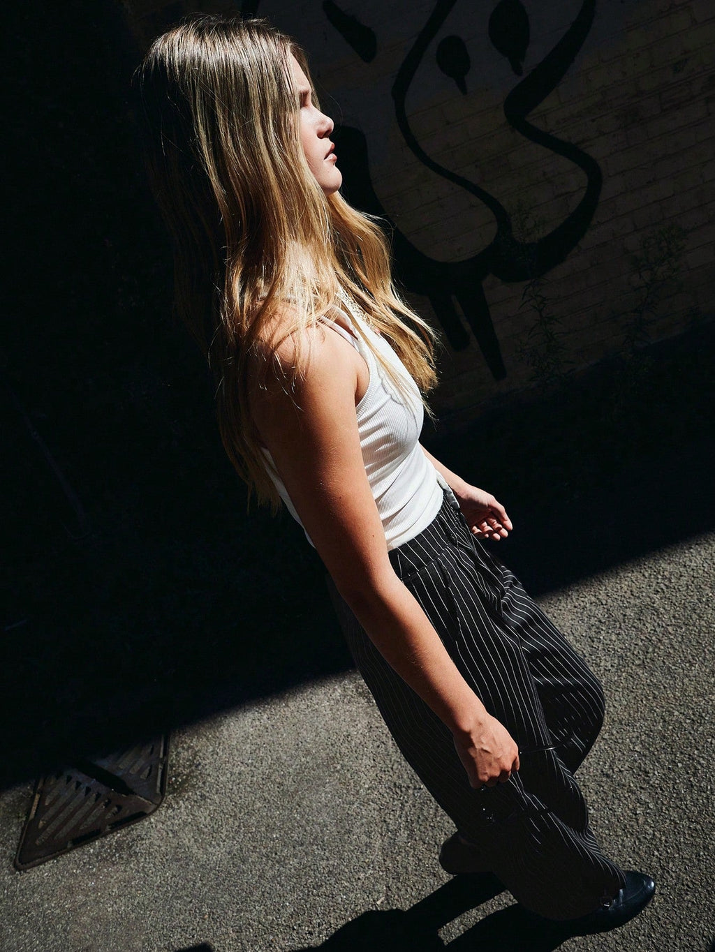 RǏWYÑ | Striped Boxer Wide Leg Trousers