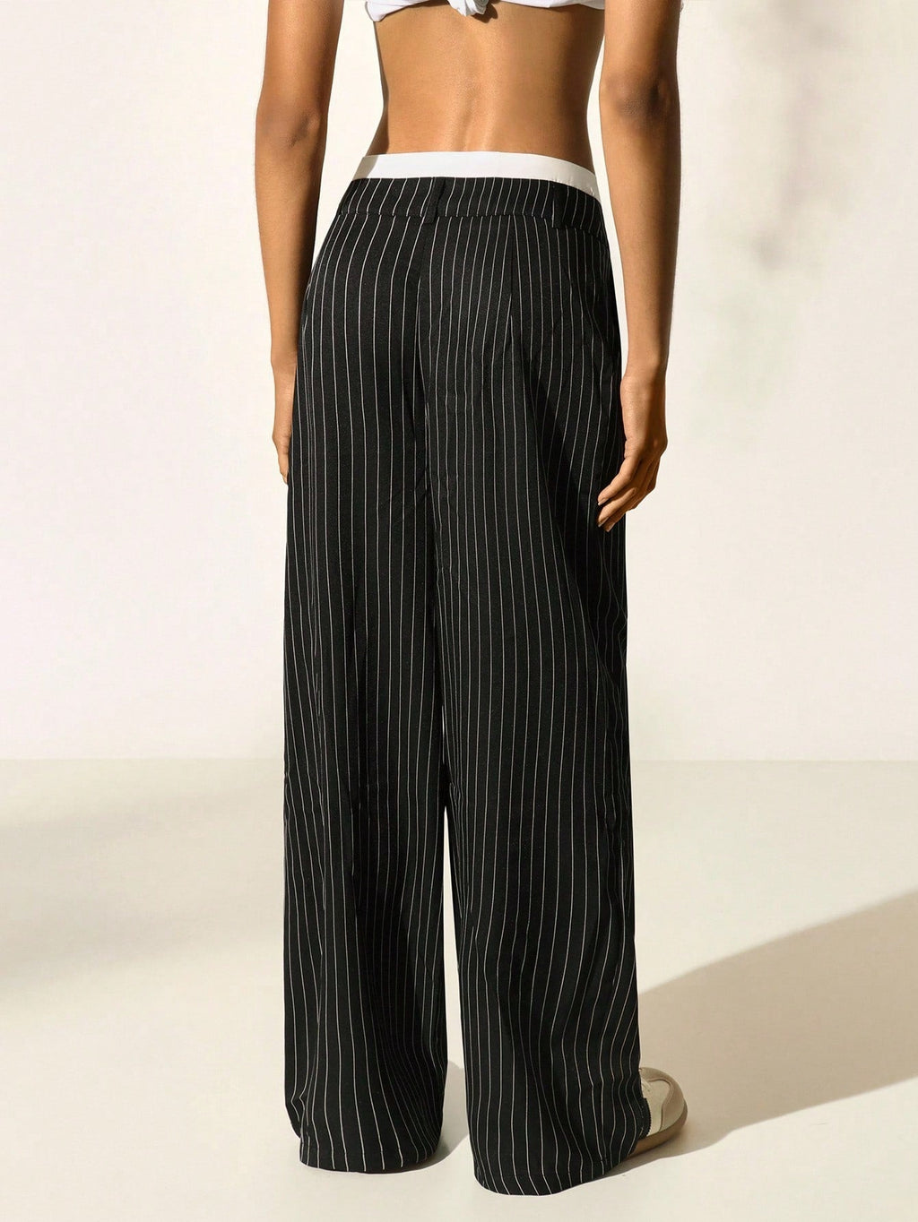 RǏWYÑ | Striped Boxer Wide Leg Trousers