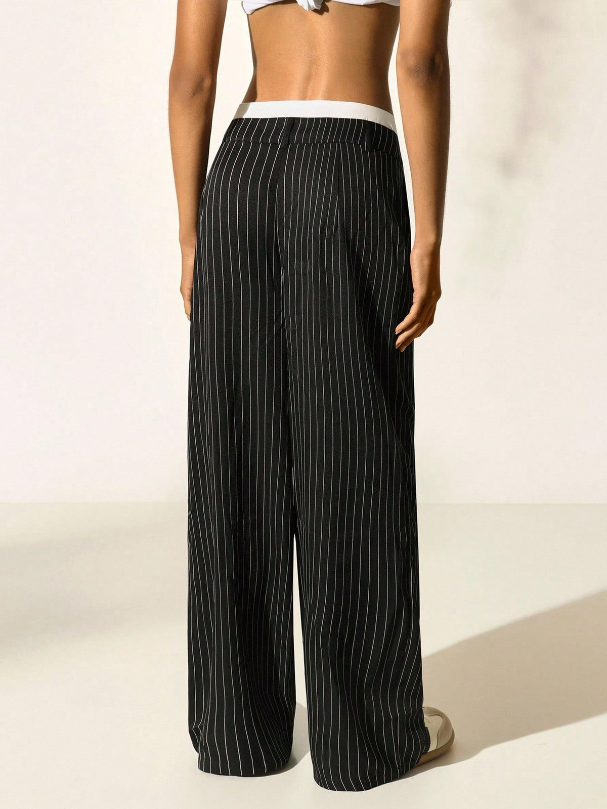 RǏWYÑ | Striped Boxer Wide Leg Trousers