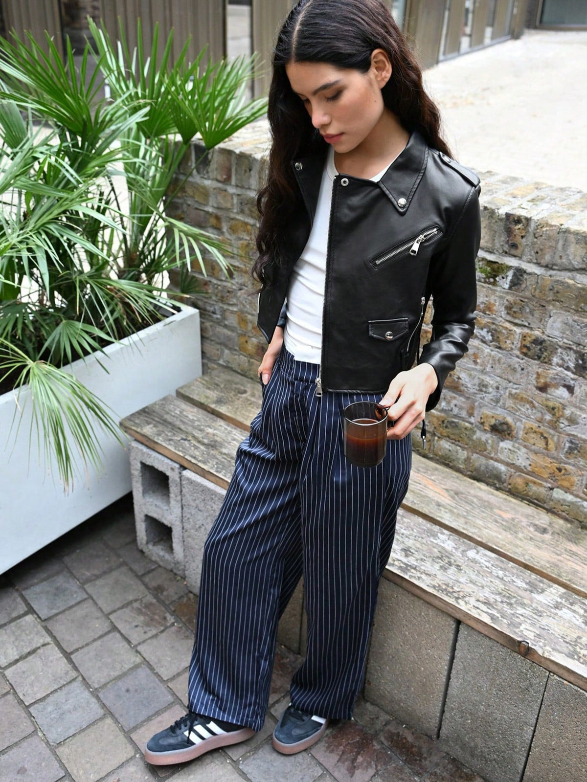 RǏWYÑ | Striped Boxer Wide Leg Trousers