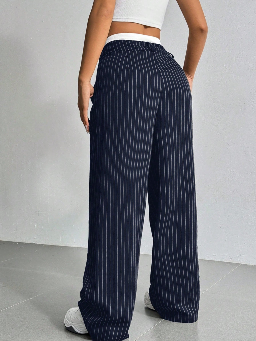 RǏWYÑ | Striped Boxer Wide Leg Trousers