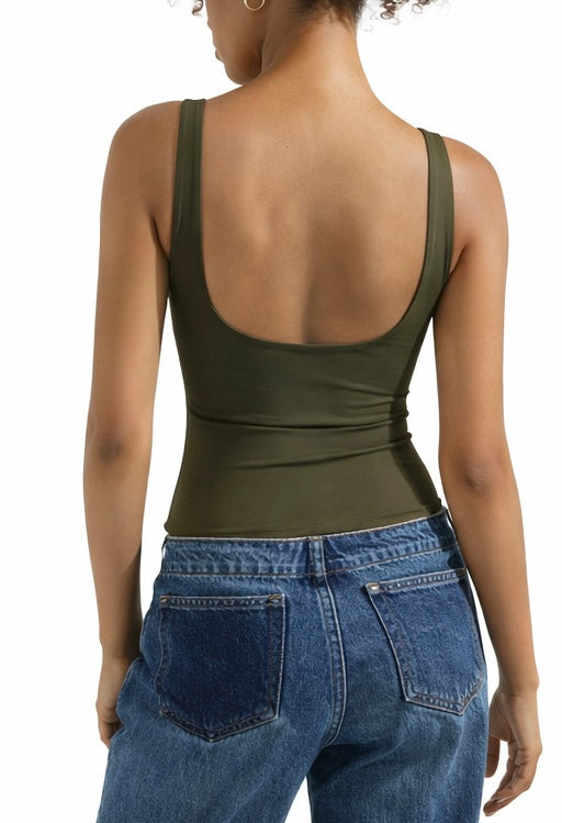 RǏWYÑ | Soft Backless Boat Neck Tank Top
