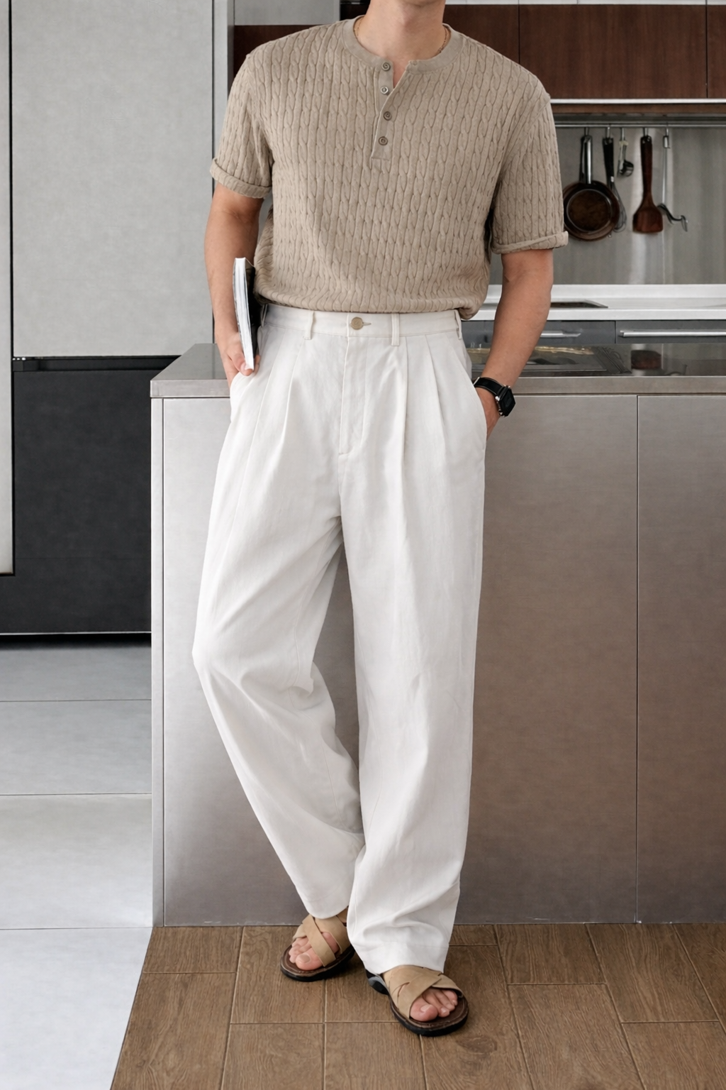 RIWYN Seoul Loose Pleated Baggy Trousers