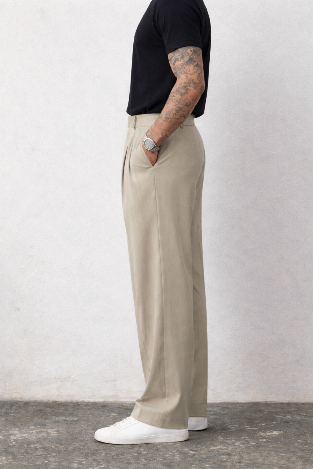 RIWYN Neat Pleats Tailored Linen Pants
