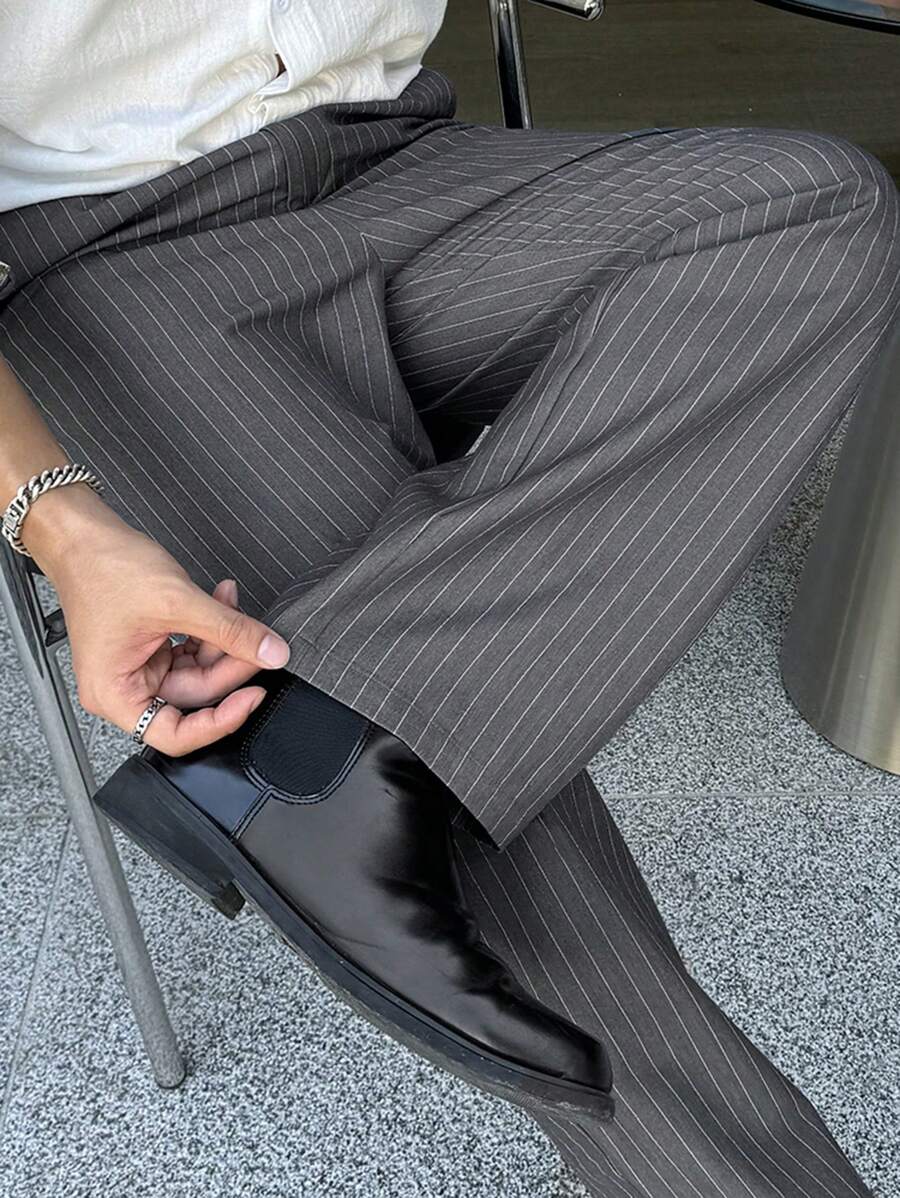 RIWYN Korean Inspired Classic Stripe Trousers
