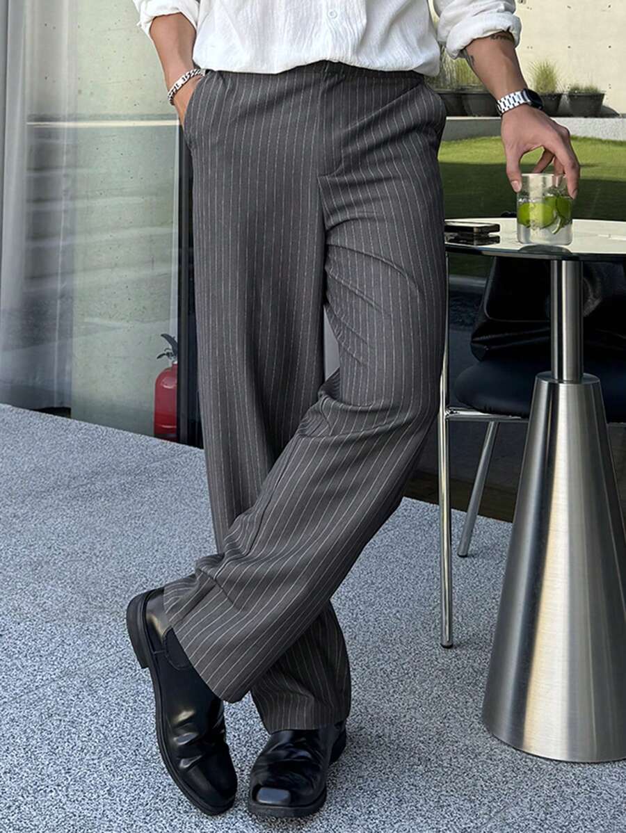 RIWYN Korean Inspired Classic Stripe Trousers