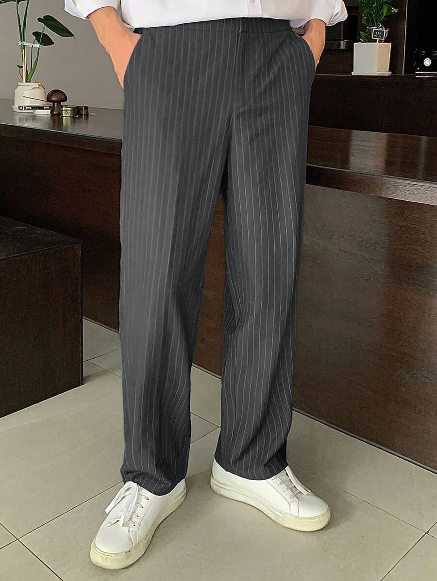 RIWYN Korean Inspired Classic Stripe Trousers