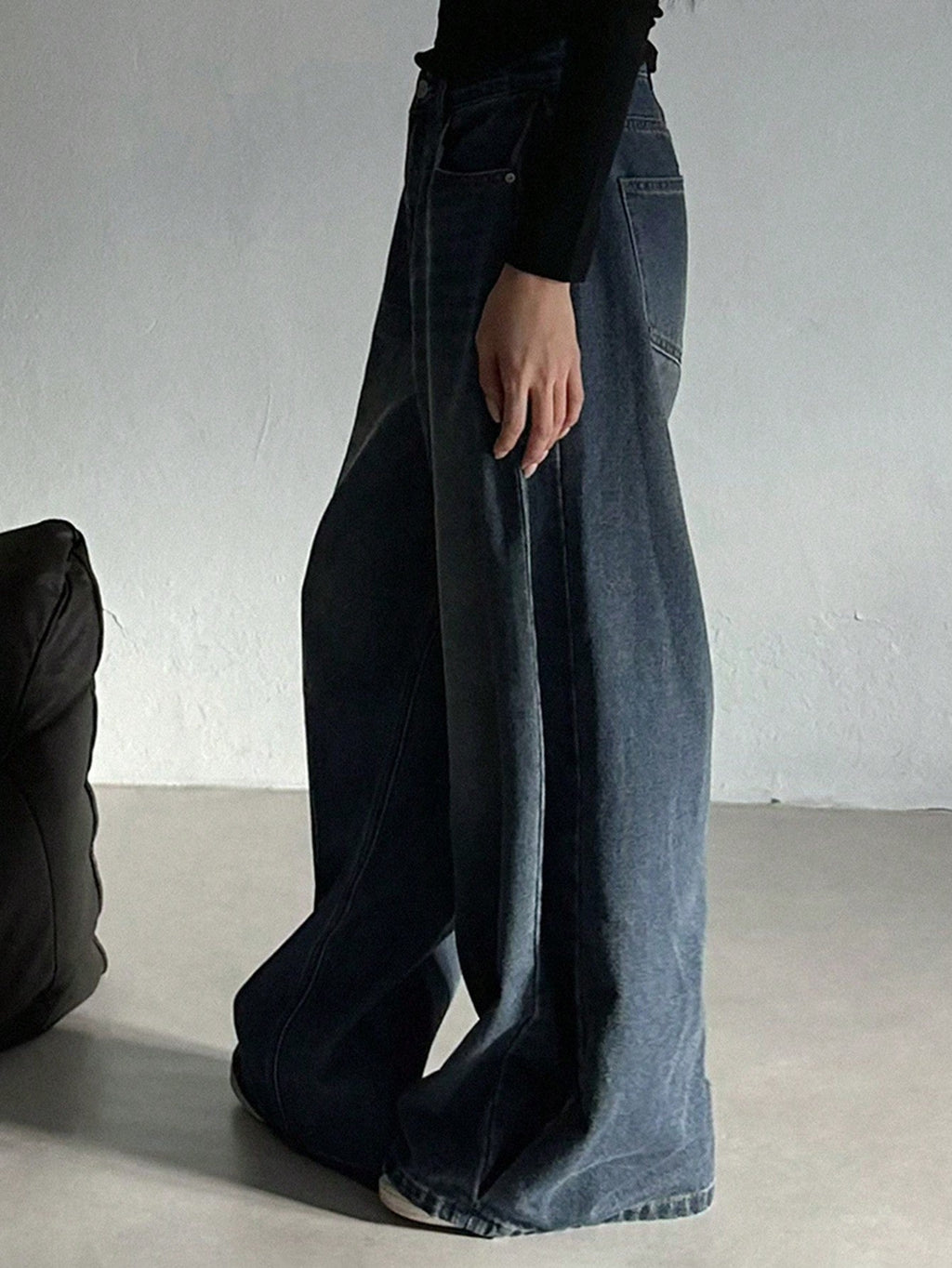 RǏWYÑ | Dark Blue Energy Baggy Wide Leg Jeans