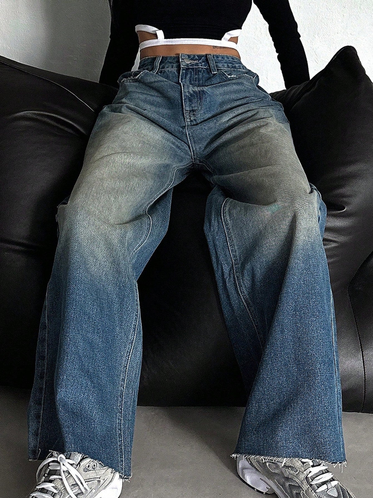 RǏWYÑ | Stale Blue Baggy Wide Leg Jeans