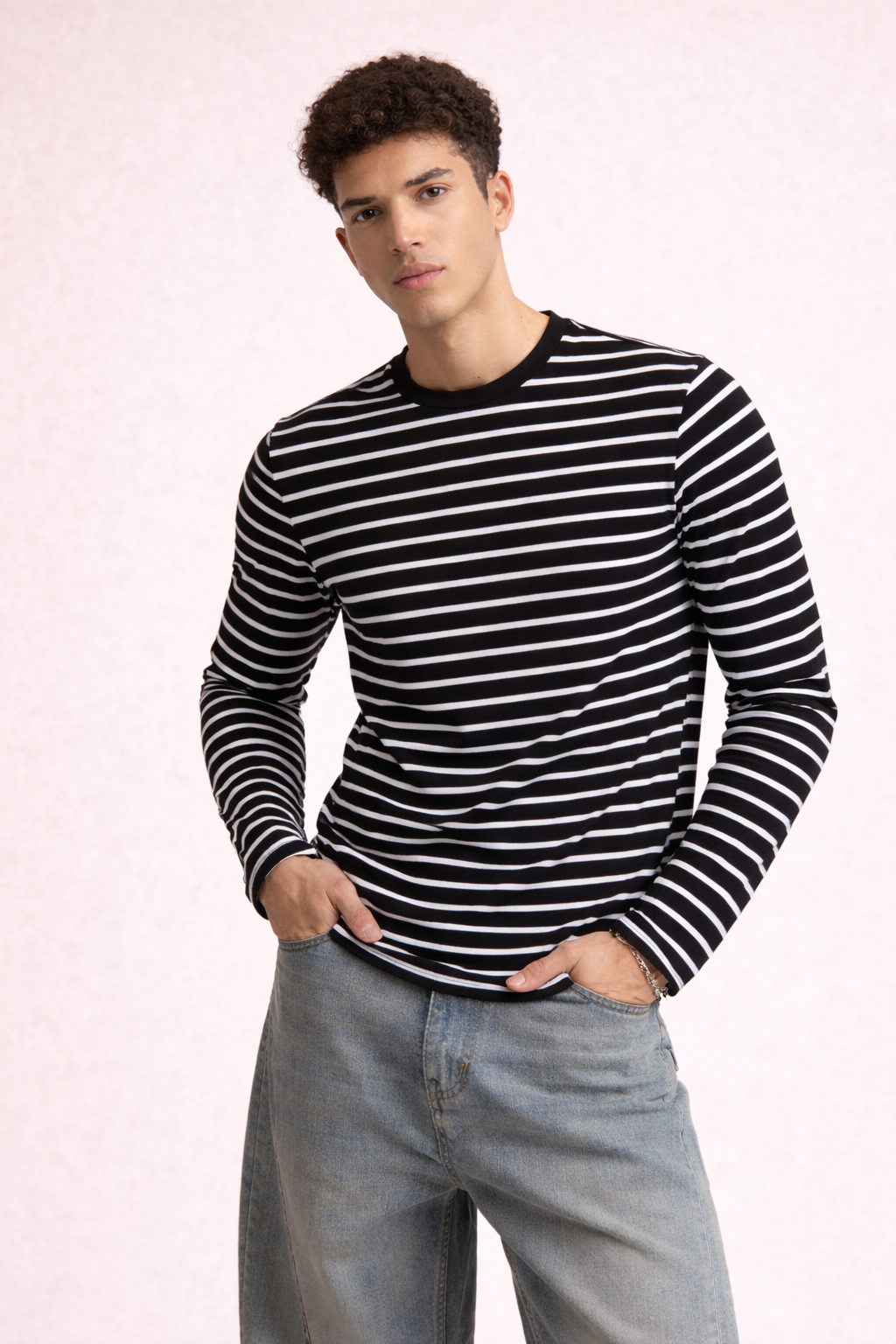 RIWYN Stripe Mode Long Sleeve Tshirt