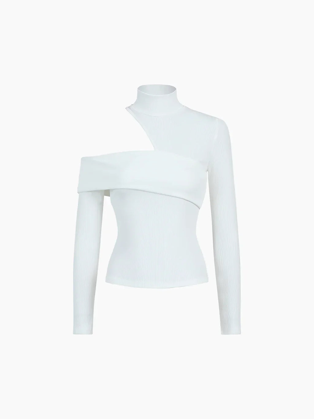 RǏWYÑ | Wrapped Shoulder High Neck Rib Top
