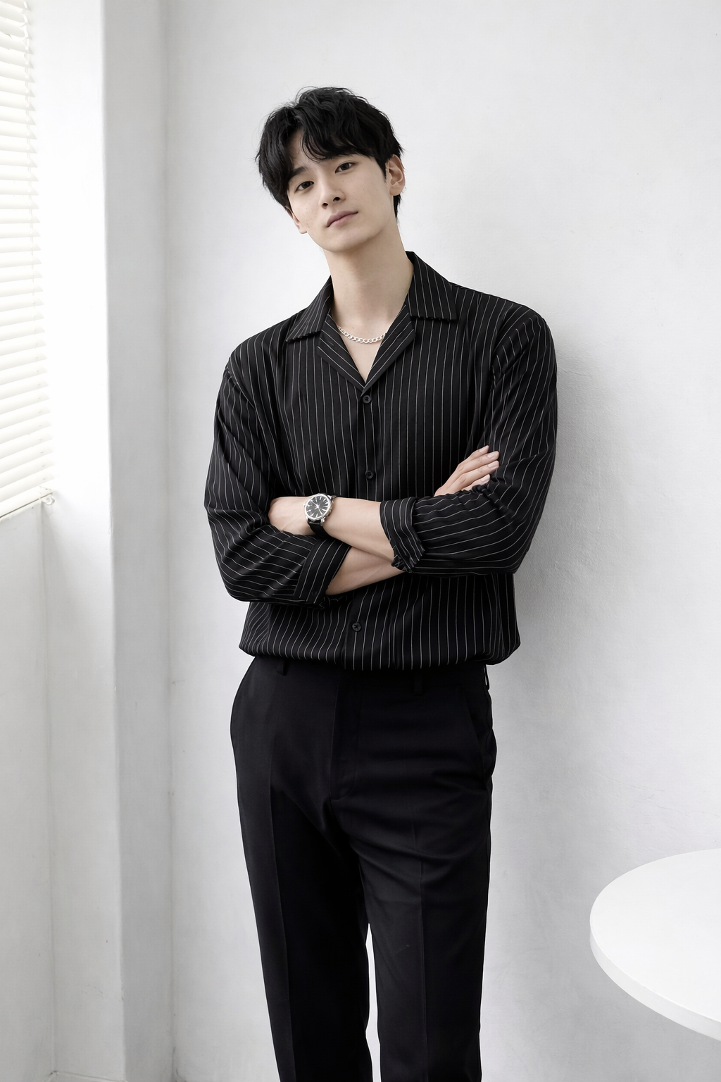 RIWYN The Stripe Full-Sleeves Korean Shirt