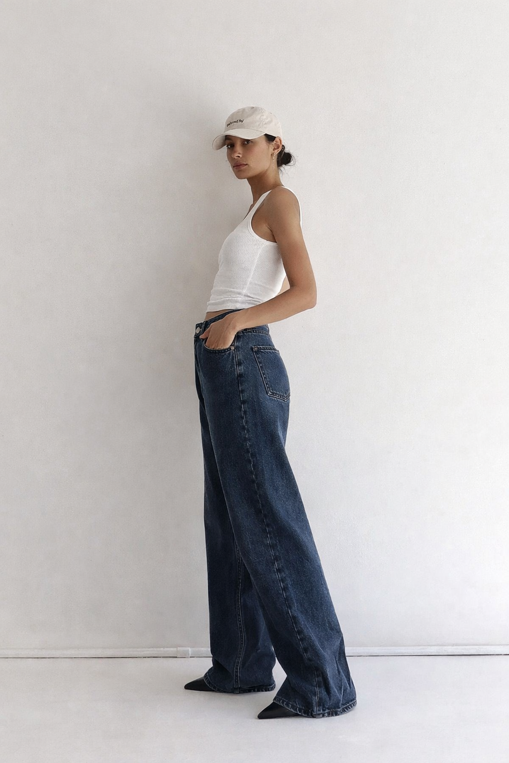 RǏWYÑ | Deep Night Blue Wide Leg Jeans