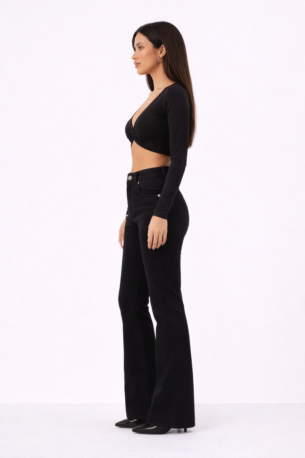 RǏWYÑ | Black Bootcut Flare High Waist Jeans