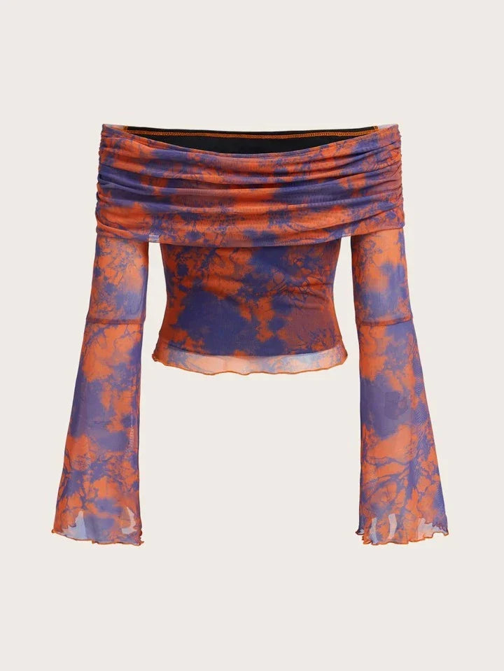 RǏWYÑ | Y2K Off-Shoulder Mesh Top