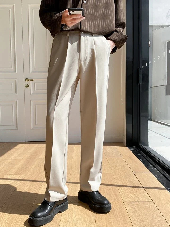 RIWYN Men Semi Formal Straight Fit Korean Pants
