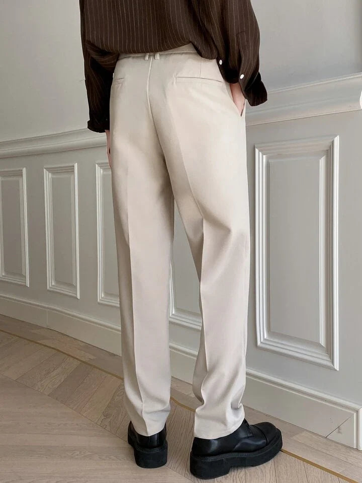 RIWYN Men Semi Formal Straight Fit Korean Pants