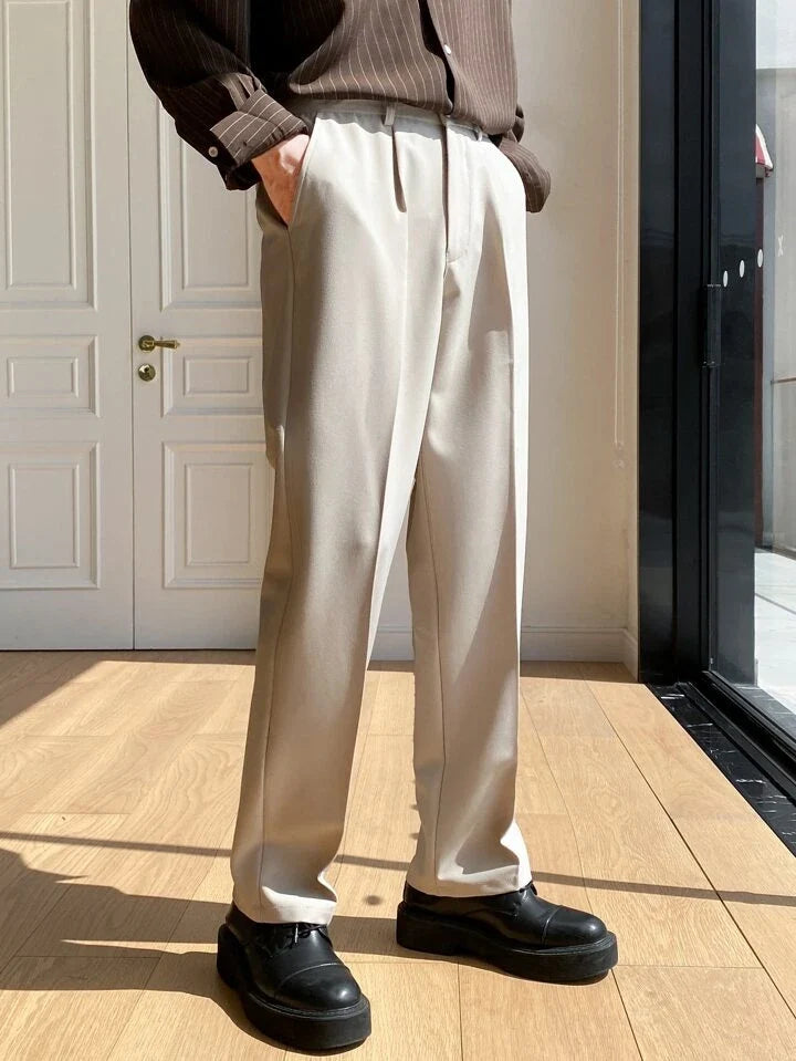 RIWYN Men Semi Formal Straight Fit Korean Pants