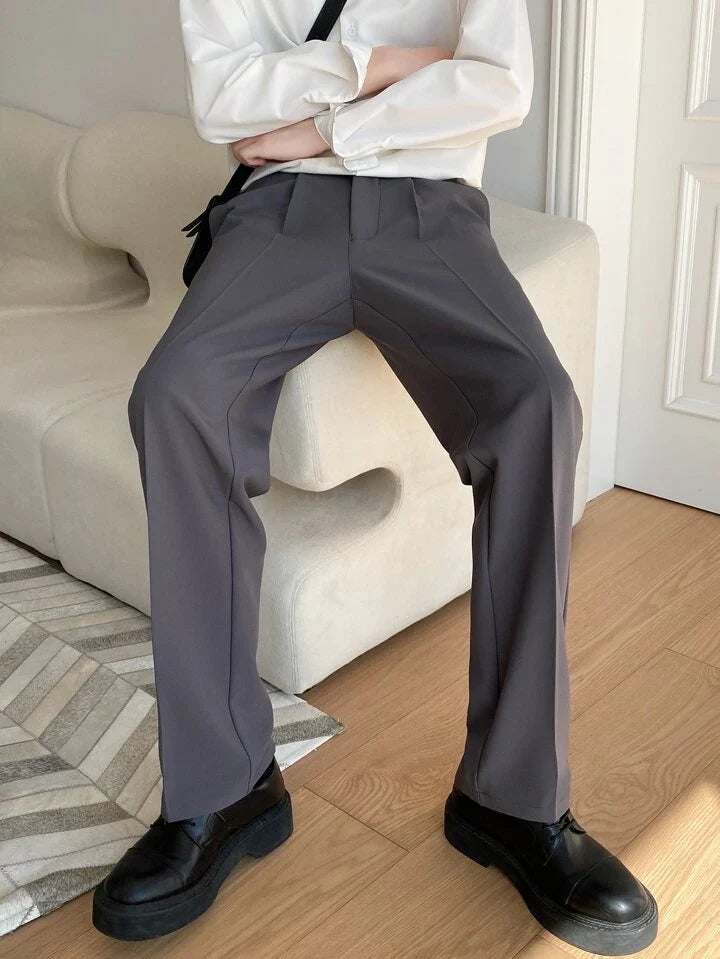 RIWYN Men Semi Formal Straight Fit Korean Pants