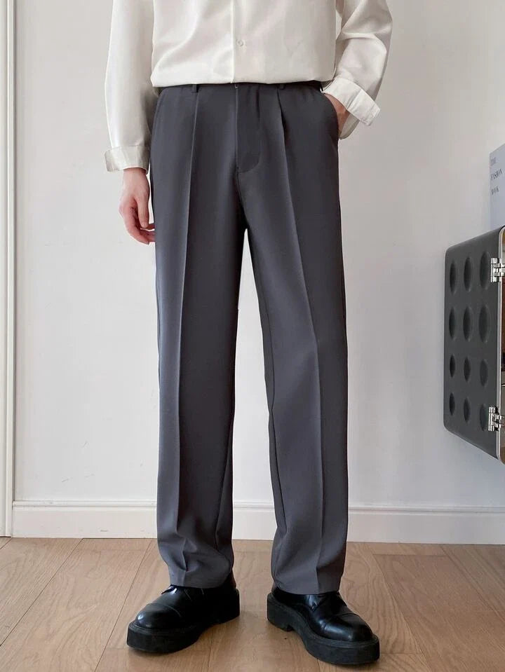 RIWYN Men Semi Formal Straight Fit Korean Pants