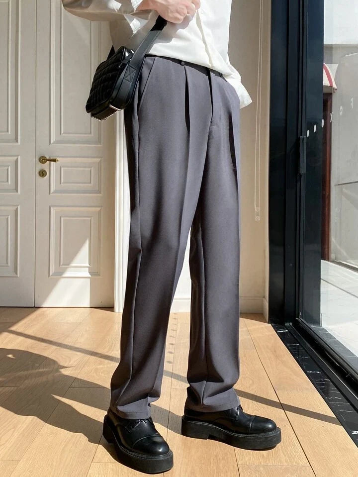 RIWYN Men Semi Formal Straight Fit Korean Pants