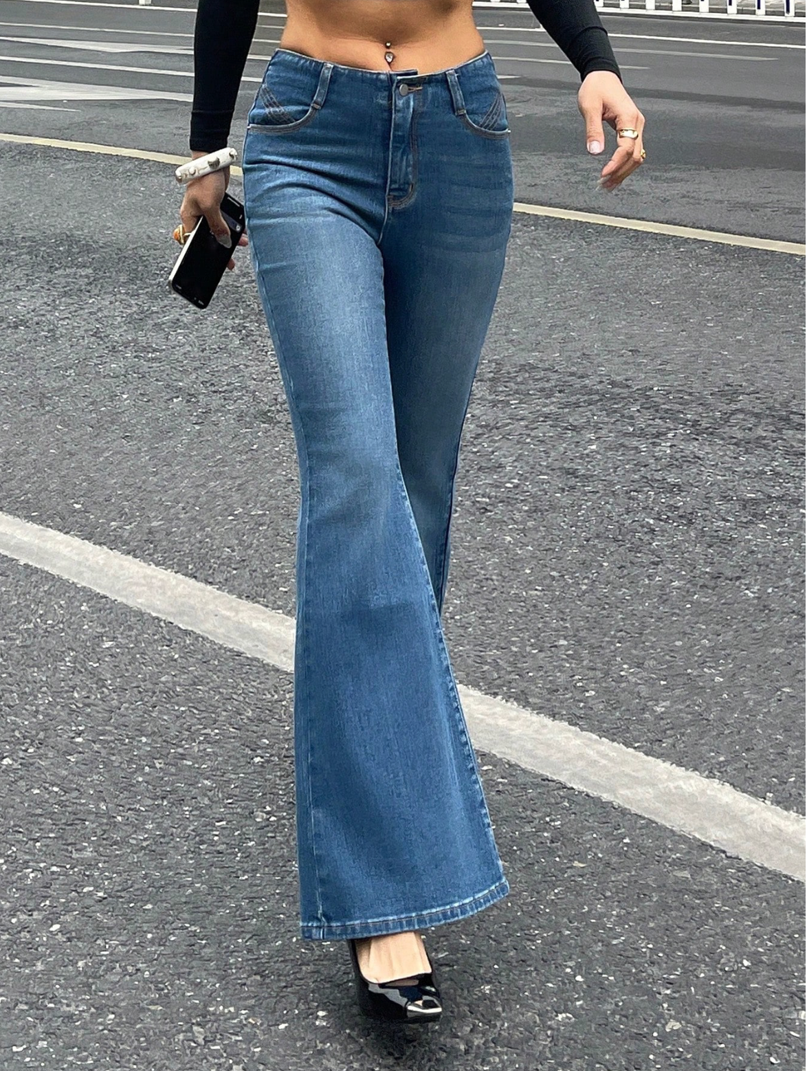 RǏWYÑ | Blue Aura Low Waist Flare Jeans