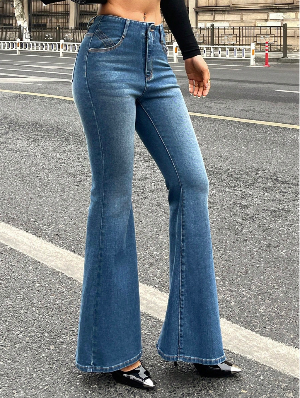 RǏWYÑ | Blue Aura Low Waist Flare Jeans