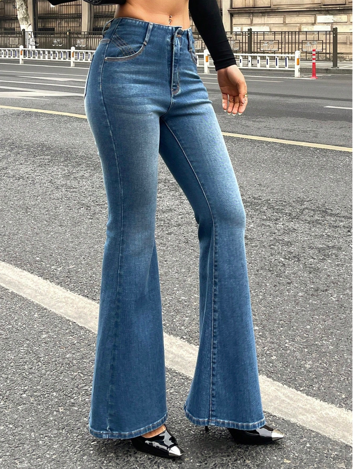 RǏWYÑ | Blue Aura Low Waist Flare Jeans