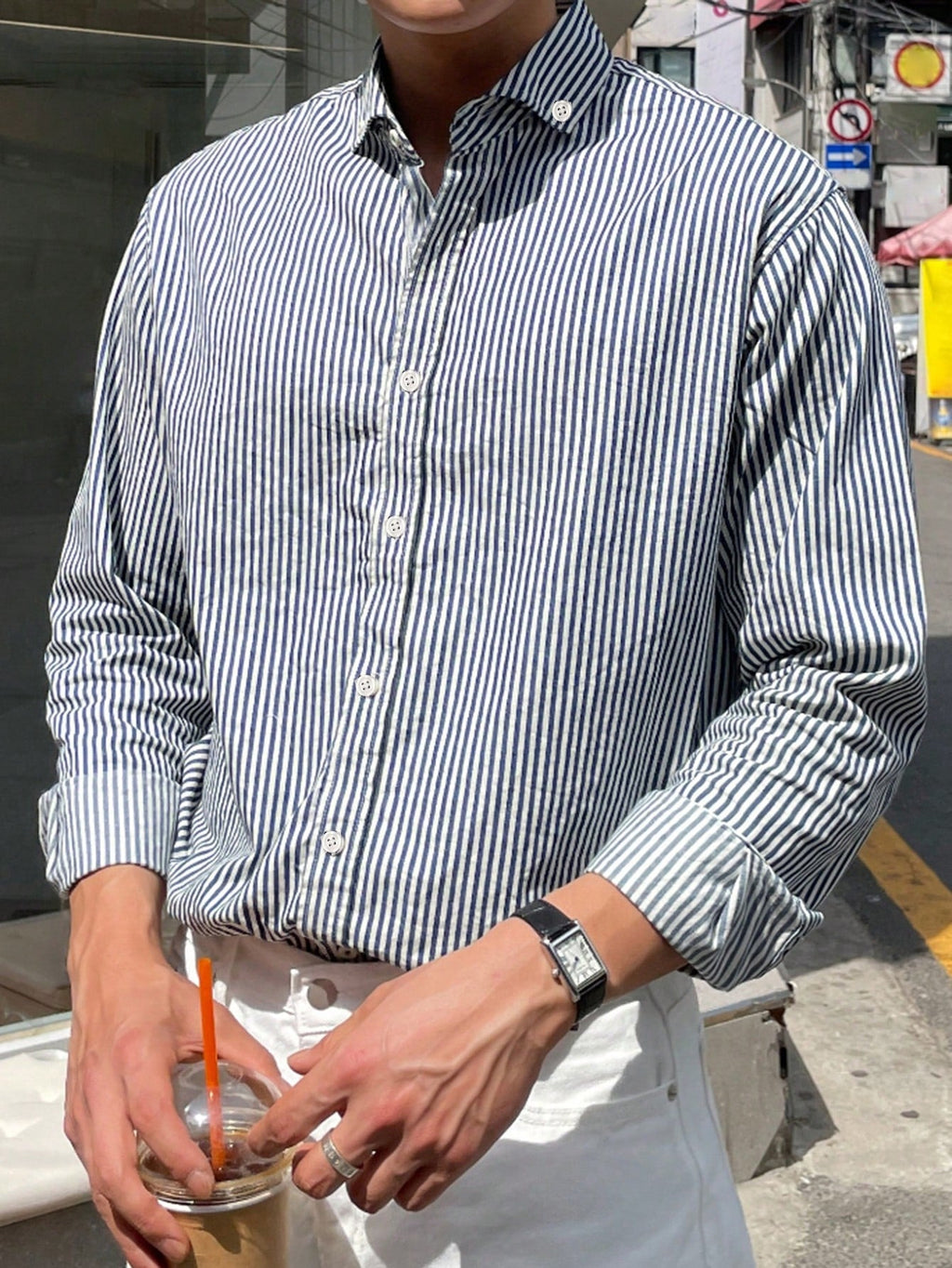 RIWYN Sophisticated Stripe Casual Fit Shirt