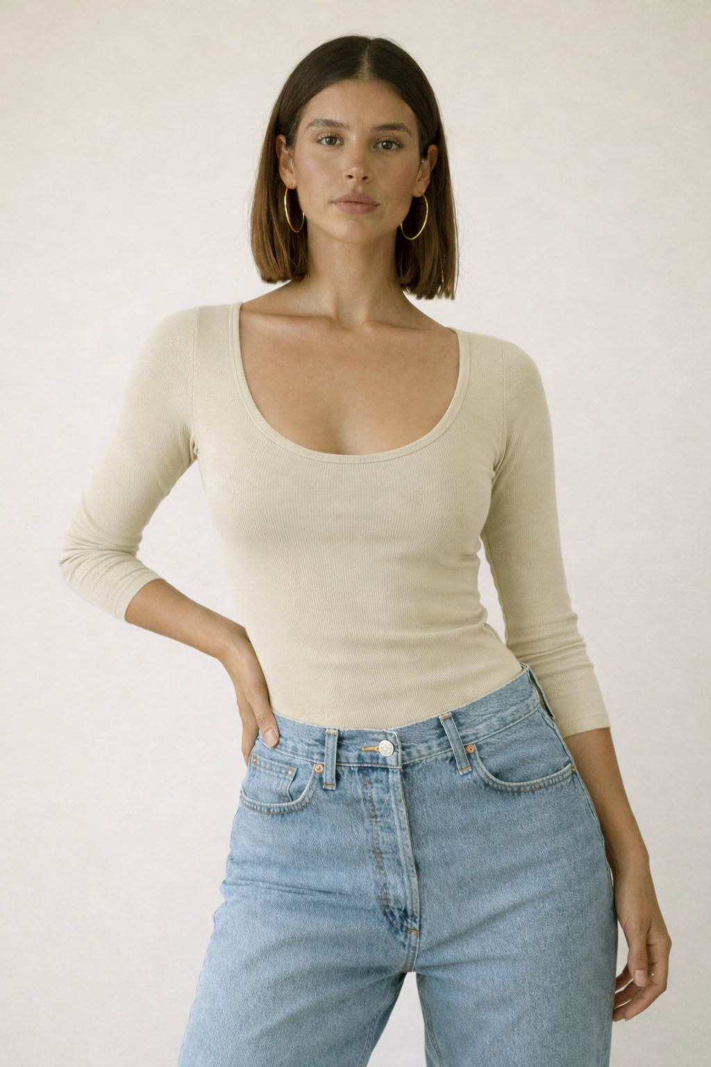 RǏWYÑ | Curve Contour Rib Fitted Top