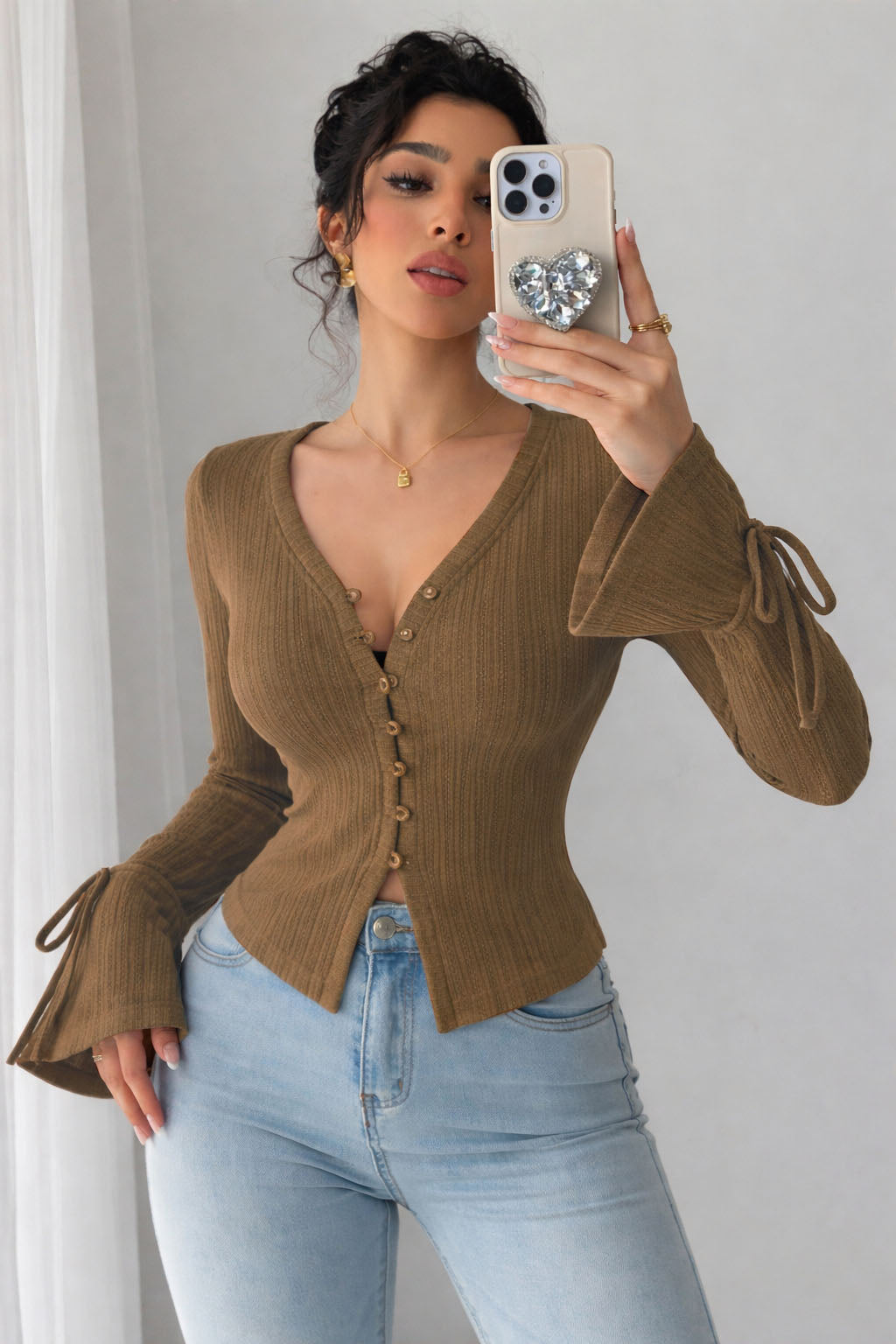 RǏWYÑ | Charm Knit Cardigan Top