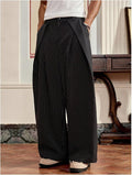 RIWYN Overfold Stripes Draped Trousers
