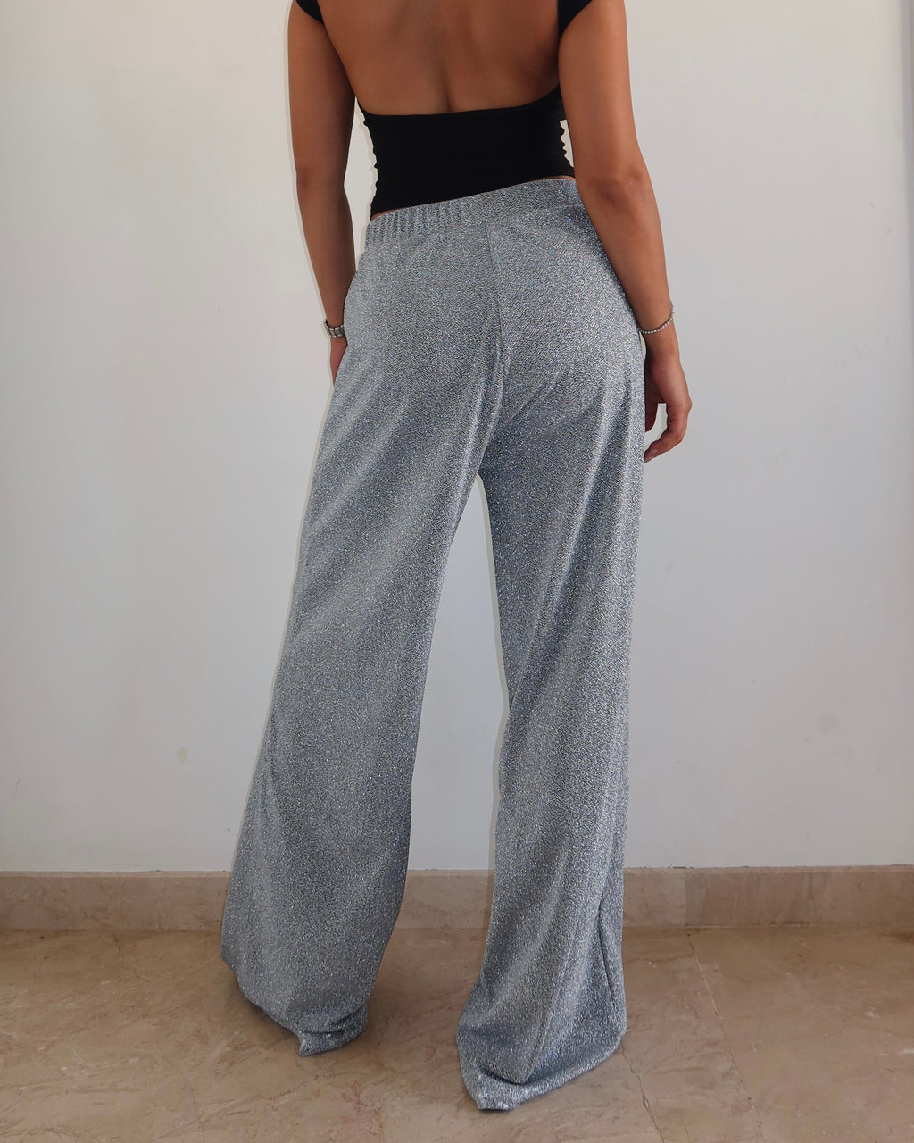 RǏWYÑ | Glitter Dust Stretch Wide Pants