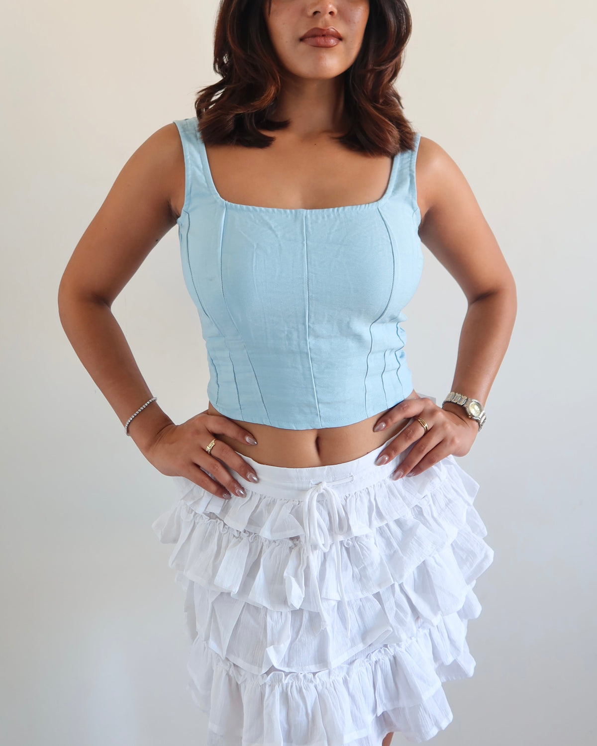 RǏWYÑ | Refine Criss Cross Corset Top