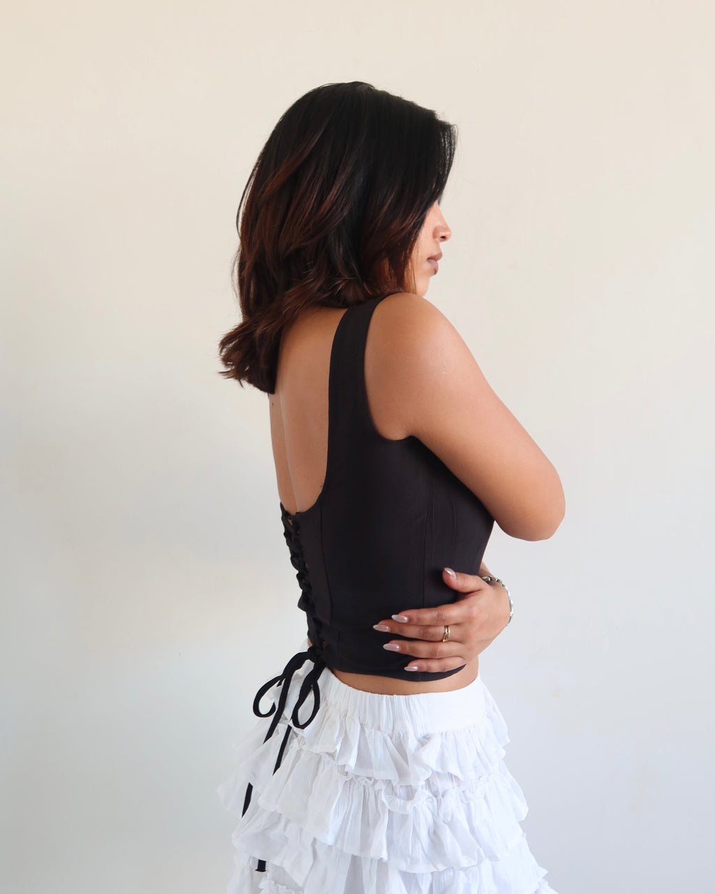 RǏWYÑ | Refine Criss Cross Corset Top
