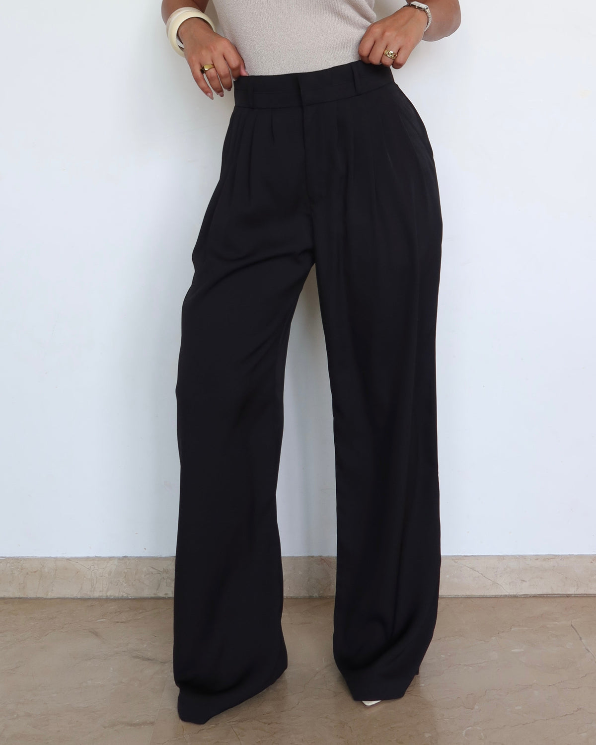 RǏWYÑ | Pleat Persona Wide Tailored Trousers